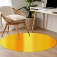 thumbnail image 5 of Orange Yellow Gradient Round Living Room Rugs 3.3 ft, Minimalist Art Ombre Striped Texture Washable Area Rug with Non-Slip Sturdy Edge Binding Round Front Door Mat Floor Carpet for Entryway, 5 of 9