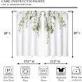thumbnail image 4 of Farmhouse Floral Botanical Wooden Green Leaf Small Kitchen Curtains Rustic Window Treatment Spring Flower Sage Green Cafe Short Curtains for Bathroom Dining Tier Treatment Drapes 27.5x39 inch, 4 of 6