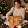 thumbnail image 5 of Christmas Reindeer Wooden Platter Tray, Handcrafted Solid Wood Serving Board for Appetizer Cheese Fruit, Festive Tabletop Decor for Family Dinner Party & Daily Kitchen Use,1Pcs, 5 of 7