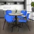 thumbnail image 2 of Regency Cain Small 30 in. Round X-Base Breakroom Table- Maple & 4 M Stack Chairs- Blue, 2 of 8
