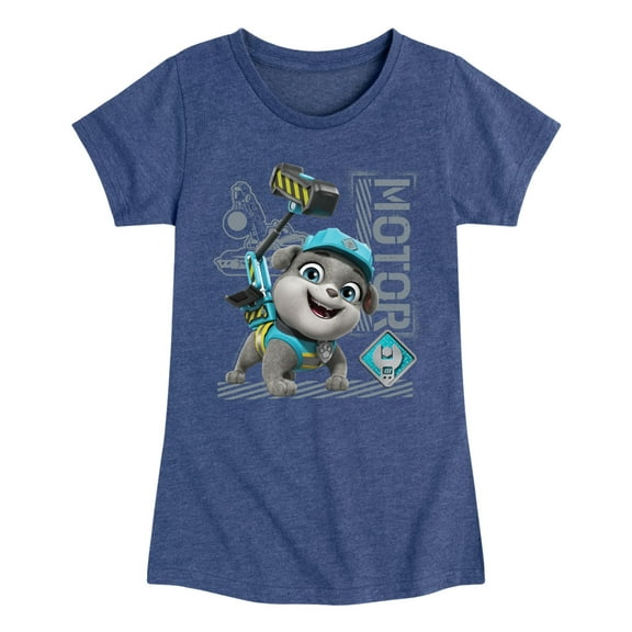 Paw Patrol - Rubble & Crew - Motor Working - Toddler & Youth Girls Short Sleeve Graphic T-Shirt