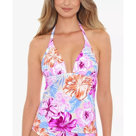 Salt   Cove Juniors Hot Hibiscus Halterkini Top Size S