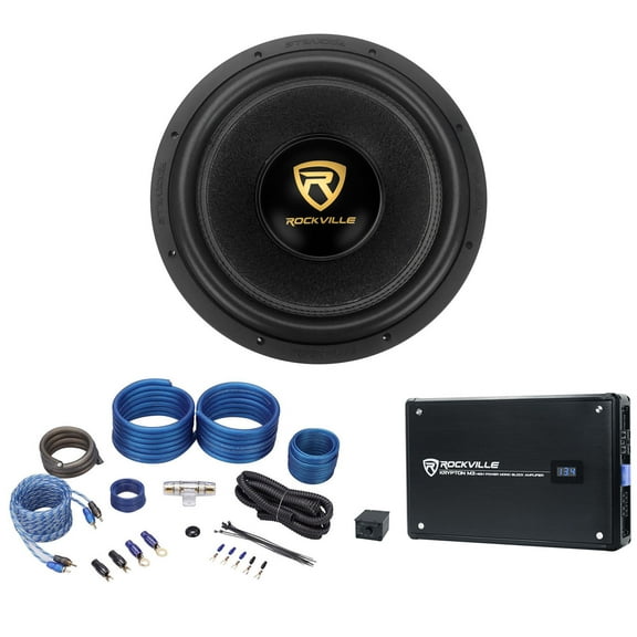 Rockville W15K9D2 15" 5000 Watt Car Audio Subwoofer Mono Amplifier Amp Kit