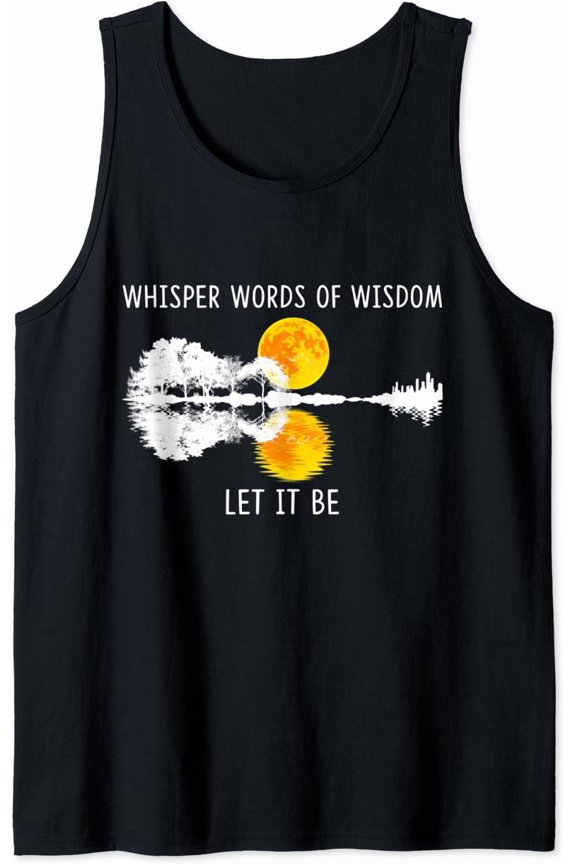 Whisper Words Of Wisdom Let It-Be Tshirt Guitar Lake Shadow Tank Top Size S-3XL