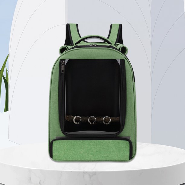 Pet Out Bag Transpirable Pet Carrier Cómodo para Parrot Cat Dog (B Green)