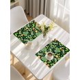 thumbnail image 5 of St. Patrick's Day Placemats Set of 6, Spring Shamrocks Green Love Hats Plants Black Placemats for Dining Table, Place Mats for Kitchen Tabletop, Waterproof Wipeable Dining Table Mats Set, 5 of 9