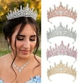 thumbnail image 5 of FENOHREFE Elegant Women's Rhinestones Crowns Prom Event Headband Costume Hairpieces for Weddings Birthdays and Special Occasion, 5 of 7