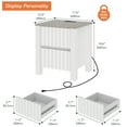 thumbnail image 5 of WAMPAT 2 Pack Modern End Table with Charging Station, White Wood Sofa Table with Outlet&USB Ports, Farmhouse Nightstand Bedside Table with 2 Storage Drawers for Living Room, Bedroomoom, 5 of 8
