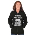 thumbnail image 4 of Rhinos Are Just Chubby Unicorns Zip Up Hoodie Men's Women's Brisco Brands S, 4 of 6
