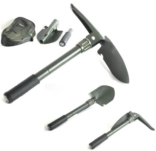 Folding Foldable Shovel with Pick & Serrated Edge For Camping Gardening Survival 