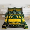 thumbnail image 2 of jejeloiu Rugby Football Game Full Size Comforter Sets,Green Yellow Bedding Sets For Boys Kids Reversible 3-Piece, 2 of 8