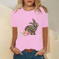 thumbnail image 2 of Pascua mujer casual manga corta impreso cuello redondo blusa camiseta damas tops Pompotops hkajfhjk461088, 2 of 7