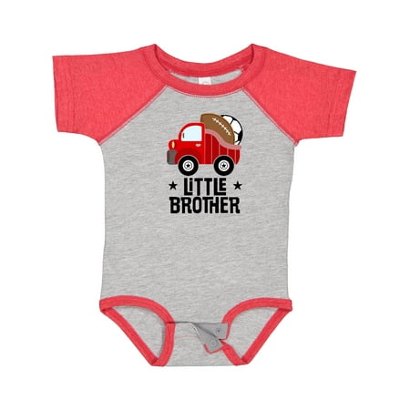 

Inktastic Little Brother Truck Gift Baby Boy Bodysuit