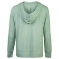 thumbnail image 3 of Sofra Women's Cotton Comfort Zip Up Hoodie Jersey Sweater - Sage - Small, 3 of 3