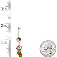thumbnail image 2 of Body Candy 14G 316L Steel Navel Ring Piercing Red Accent Christmas Stocking Dangle Belly Button Ring 7/16", 2 of 2