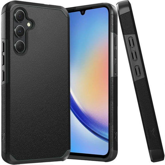 Designed for Samsung Galaxy A15 5G Ultra Slim Fit Tough Strong Protection Shock Absorption Hybrid Dual Layer Hard PC   TPU Rubber Armor Phone Case Cover [Black]