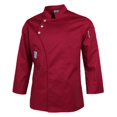 thumbnail image 3 of Chaquetas de Chef Abrigo de Manga Larga Uniformes de Chef Hotel Restaurantes Ropa de Trabajo - Rojo, XL XL rojo Sunnimix uniforme de chaqueta de chef, 3 of 8