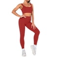 thumbnail image 1 of Gibobby Ropa Deportiva Mujer Conjunto de ropa de yoga Moda Sexy Correr al libre Desnudo Ropa deportiva Ropa deportiva de secado rápido ajustada(Vino, M), 1 of 4