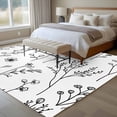 thumbnail image 5 of Black White Plant Washable Living Room Rugs 5'x7', Floral Farmhouse Leaf Retro Flower Botanical Low Pile Throw Large Area Rugs Non-Slip Sturdy Edge Binding Carpet for Dining Room Bedside Kitchen, 5 of 9