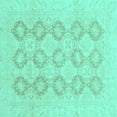 thumbnail image 1 of Ahgly Company Indoor Square Oriental Turquoise Blue Traditional Area Rugs, 7' Square, 1 of 4