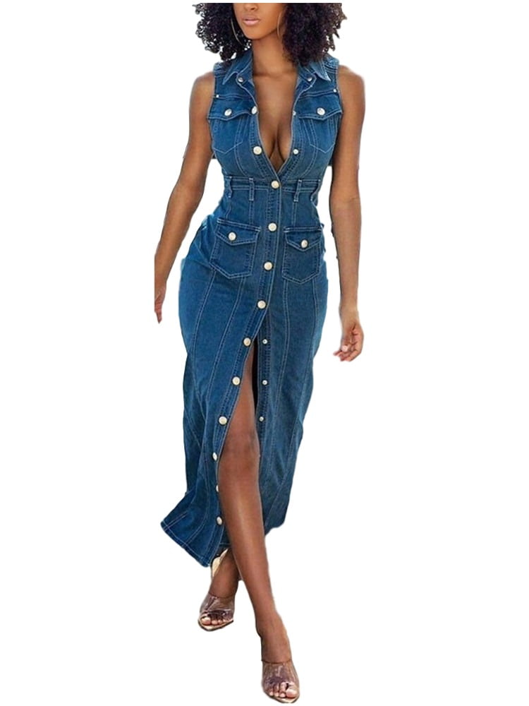 walmart denim dress