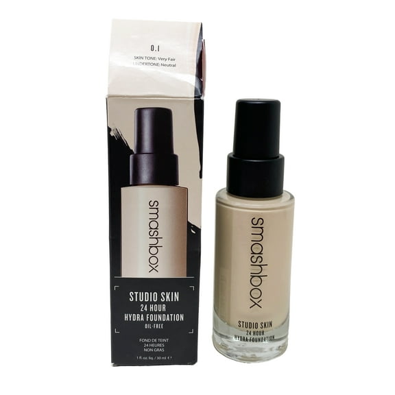 Smashbox Studio Skin 24 Hour Hydra Foundation  Oil free- 0.1 Very Fair Neutral (1 Fl Oz)