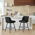thumbnail image 2 of Modern Bar Stools Set of 2, 26" H Swivel Counter Height Barstools with High Backs, Kitchen Island Stools, For Bar & Home,Faux Leather, Black, 2 of 9
