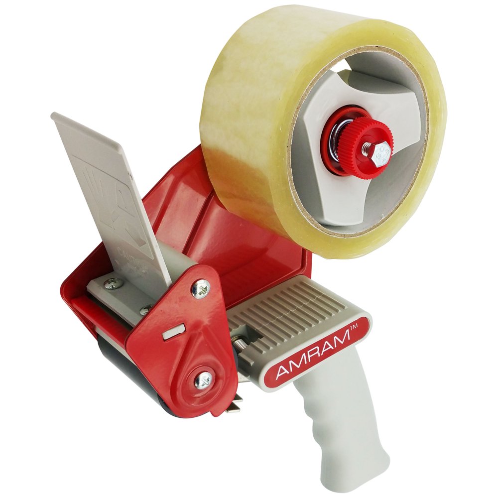 Amram Packing Tape Dispenser Gun for 2 Inch Tape, Includes 1 Roll of