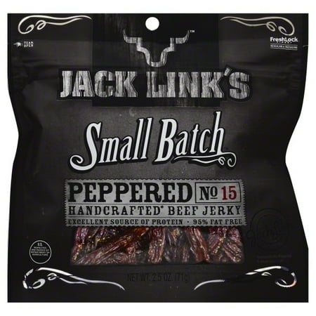 Jack Link's Small Batch Beef Jerky, Protein Snack, Peppered, 2.5oz