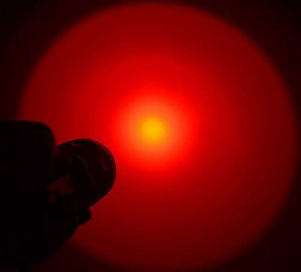 QJUHUNG High Power One Mode Red LED Flashlight,Powerful Single Mode Red Flashlight for Night Observation,Black