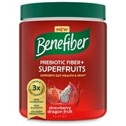Benefiber Prebiotic Fiber + Superfruits Dietary Supplement, Strawberry Dragon Fruit Flavor, 8.8 Oz (250G), 25 Day Supply