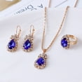 thumbnail image 5 of Ayyufe Pack Of 3 Women Water Drop Bright Alloy Rhinestone Pendant Necklace Earrings Ring Set for Valentine Day, 5 of 7