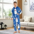 thumbnail image 5 of Snowmen and Snowflakes Adult onesie Pajamas, Crystal Velvet Ultra Soft Warm Jumpsuit for Men and Women, 5 of 7
