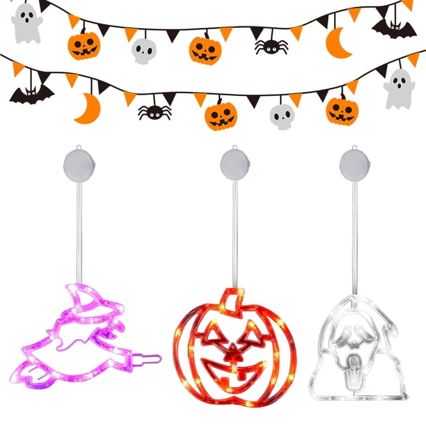 Luces Ventana Halloween Ventanas 3 Piezas Funciona Con Pilas (I)