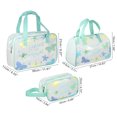 thumbnail image 2 of 3 piezas de bolsa cosmética duradera para mujeres para vacaciones, camping y actividades al aire libre, verde, 2 of 4
