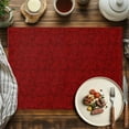 thumbnail image 2 of Placemats Set of 4, Red Christmas Pattern Place Mats Retro Abstract Art Tablemats Washable Placemat Table Decoration for Kitchen Table Dinner Party Home Decor Indoor Outdoor 13x19 Inch, 2 of 9