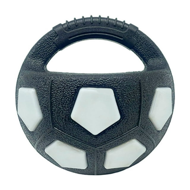 Maytalsory Calming Balls For Dogs Handle Equipped Kettlebell Shape Biting Resistant Mellow Dog Calming Ball Dog Ball With Handle black+white