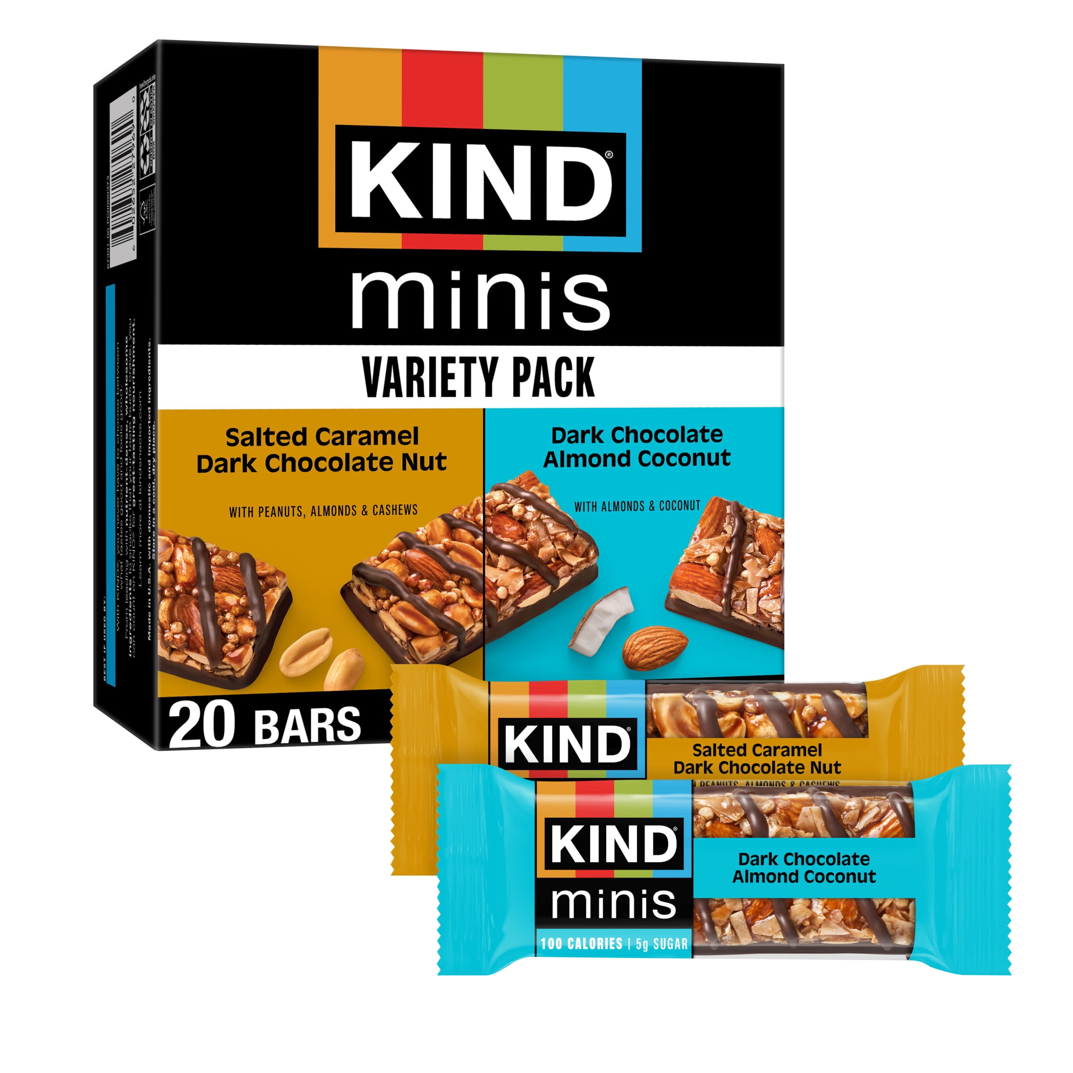 KIND Minis Dark Chocolate Nuts & Sea Salt and Caramel Almond & Sea