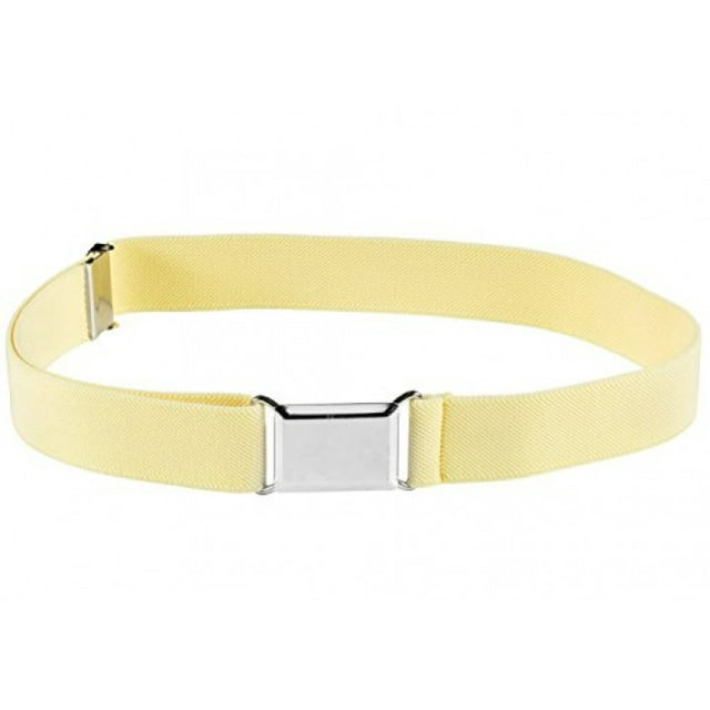 Ceinture Élastique Ajustable pour Enfants avec Boucle Carrée Argentée - Banane