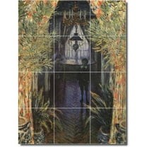 Ceramic Tile Mural-Claude Monet Garden 23. 18" w x 24" h using (12) 6 x 6 ceramic tiles