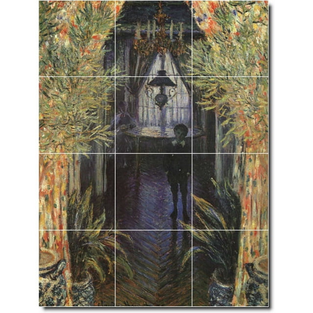Ceramic Tile Mural-Claude Monet Garden 23. 18" w x 24" h using (12) 6 x 6 ceramic tiles