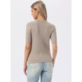 thumbnail image 3 of DARING DIVA Women's Lightweight Short Sleeve Sweater XL Camel, 3 of 6