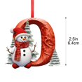 thumbnail image 3 of A‑Z Snowman 26 Letter Christmas Tree Ornaments, 2D Flat Acrylic Hanging Initial Ornament Pendants, Red Snowman Alphabet Decor for Xmas Party Holiday Decoration, 3 of 6