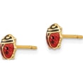thumbnail image 3 of 14K Yellow Gold Madi K Enamel Ladybug Post Earrings (6 X 5) Made In Spain gk881, 3 of 6