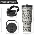 thumbnail image 4 of Leopard Print 30oz Handheld Travel Tumbler with Handle – Double Wall Stainless Steel Insulated Cup, Flip Straw Lid, Leak-Proof & BPA-Free for Hot and Cold Drinks – Durable Coffee & Juice Mug Black, 4 of 6