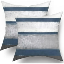 Light Blue Pillow Covers 18x18 Set of 2 Grey Gray White Modern Abstract Art Striped Throw Pillows Farmhouse Outdoor Decorative Pillowcase Cotton Square Cushion Cover for Home Couch Bed