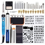 Woooli Wood Burning Tool Kit 53PCS Professional Pyrography Pen Soldering Iron Set Adjustable Temperature from 200-450 for Beginners Adults Wood Burning Carving DIY Embossing Soldering