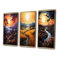 thumbnail image 3 of Designart "Village at Sunset A Van Gogh-Inspired Artwork II" Vangogh Framed Wall Art Set Of 3 - Yellow Vangogh Frame Gallery Set For Office Decor, 3 of 7