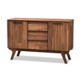 thumbnail image 2 of Baxton Studio Sierra Mid-Century Modern Brown Wood 3-Drawer Sideboard, 2 of 9