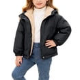 thumbnail image 2 of CBASIHI Winter Coats with Pockets for Toddler Girl Cute Casual Warm Fleece Thick Long Sleeve Hooded Zip Up Jackets Black 6 T, 2 of 7
